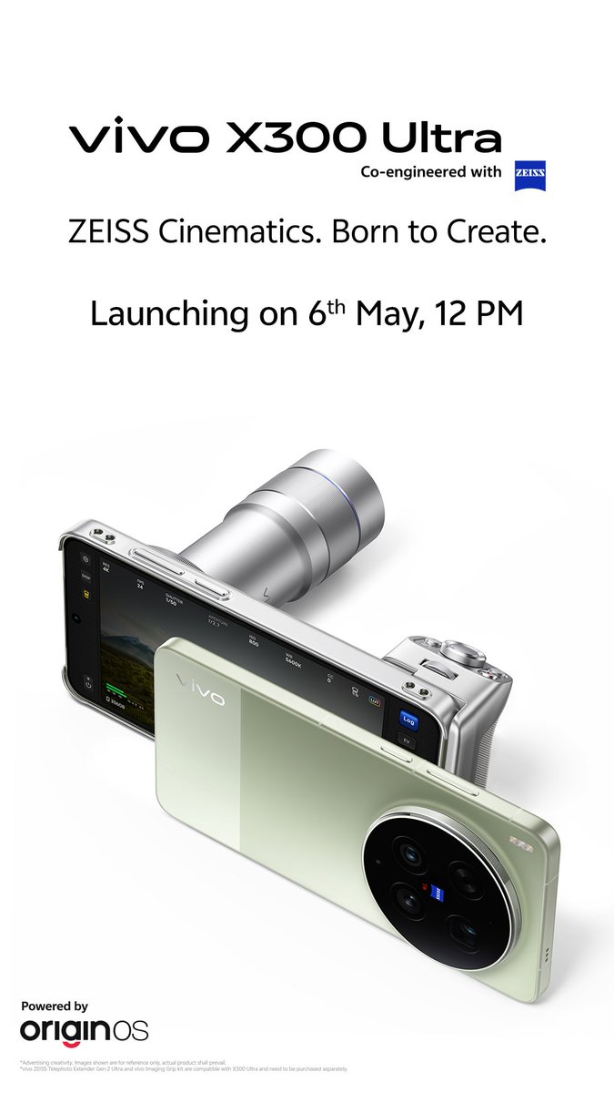 yabhishekhd's tweet image. OFFICIAL: vivo X300 Ultra and X300 FE are launching in India on 6 May, 2026. 🇮🇳

X300 Ultra expected specifications:
📱 6.82-inch 2K BOE Q10+ 8T LTPO flat display, 144Hz refresh rate, 1800nits HBM, 2160Hz PWM
⬛ Snapdragon 8 Elite Gen 5 SoC
LPDDR5x Ultra RAM &amp;amp; UFS 4.1 storage
🎮
