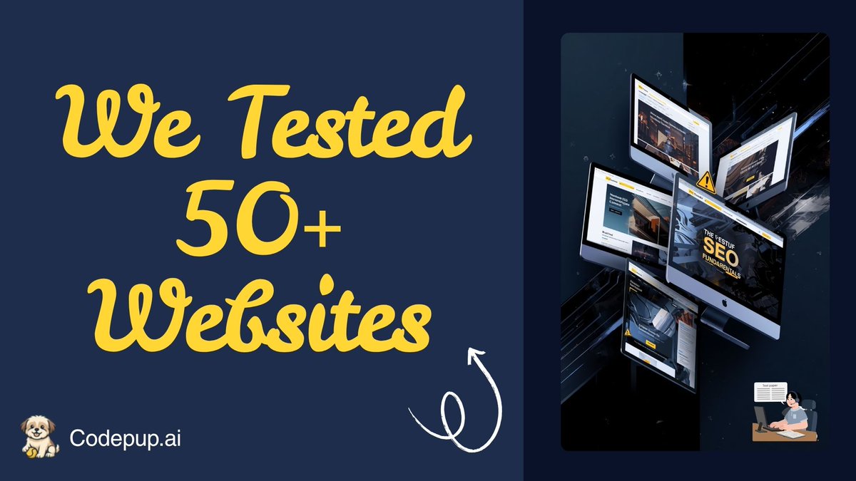 Codepupai's tweet image. We tested 50+ AI-built websites.

They looked great.
But didn’t rank.
No schema.
Weak metadata.
Poor linking.

And now with AI search → they don’t get cited either.
SEO is old. AEO is now.
CodePup fixes both. 🚀

#SEO #AEO #SaaS #AIMarketing #Startups
