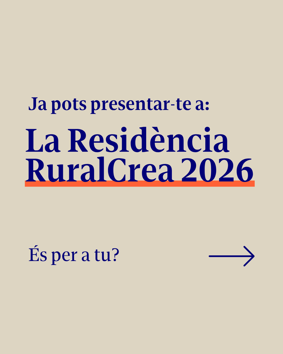 acvic's tweet photo. ℹ️ La UOC i ACVIC obren nova convocatoria de la Residència RuralCrea 2026 adreçada a artistes,creadors i col·lectius que desenvolupin projectes de creació contemporania vinculats a reptes socials, culturals i territorials de les ruralitats contemporanies
🔗https://t.co/0dd70ZyhjG https://t.co/WUrfdbY6Tu