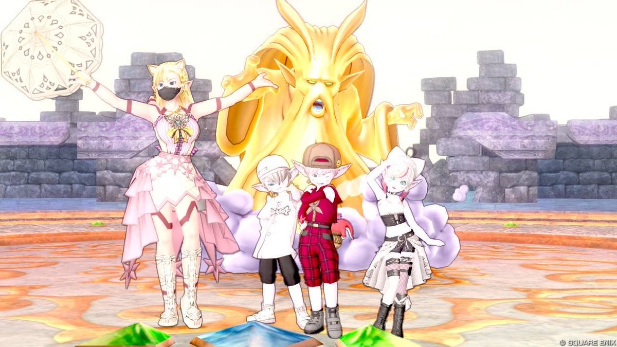 dqx_25's tweet photo. めちゃんこ久しぶりにドラクエできた♡
黄金に輝くヘルクラは、綺麗でした。笑

#DQX
＃チーム活動 https://t.co/7AdwQxtNC5