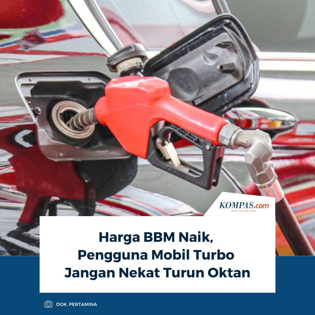 KompasOtomotif's tweet image. Kenaikan harga BBM nonsubsidi membuat pemilik kendaraan menekan pengeluaran dengan turun kelas bahan bakar. Salah satu yang paling terasa adalah lonjakan harga Pertamax Turbo yang kini sekitar Rp 19.400/liter.

Baca Selengkapnya👇🏻
otomotif.kompas.com/read/2026/04/2…

~NA #BBM #PertamaxTurbo