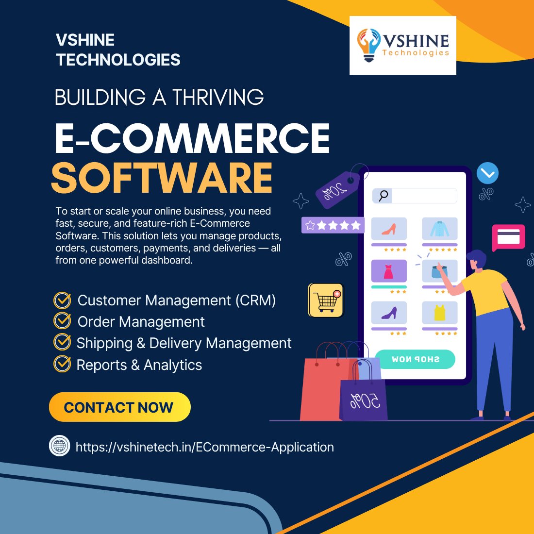 vshinetechnolo1's tweet image. Grow your online business with smart &amp;amp; powerful E-Commerce software 
From managing customers to seamless order &amp;amp; delivery tracking — everything in one place!
#VshineTechnologies #EcommerceSolutions 

vshinetech.in/ECommerce-Appl…
