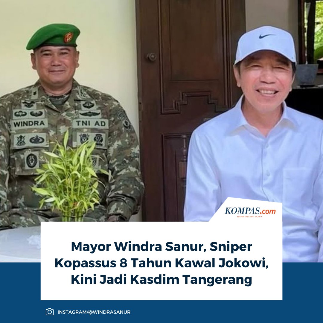 kompascom's tweet photo. "Alhamdulillah saya mendapatkan amanah jabatan dan tugas baru sebagai Kasdim Tigaraksa, Kabupaten Tangerang," ujar Windra
Baca selengkapnya: https://t.co/zHBFOGP6UB
~SN #windaSanur #paspampres #jokowi https://t.co/hwFfetVqec