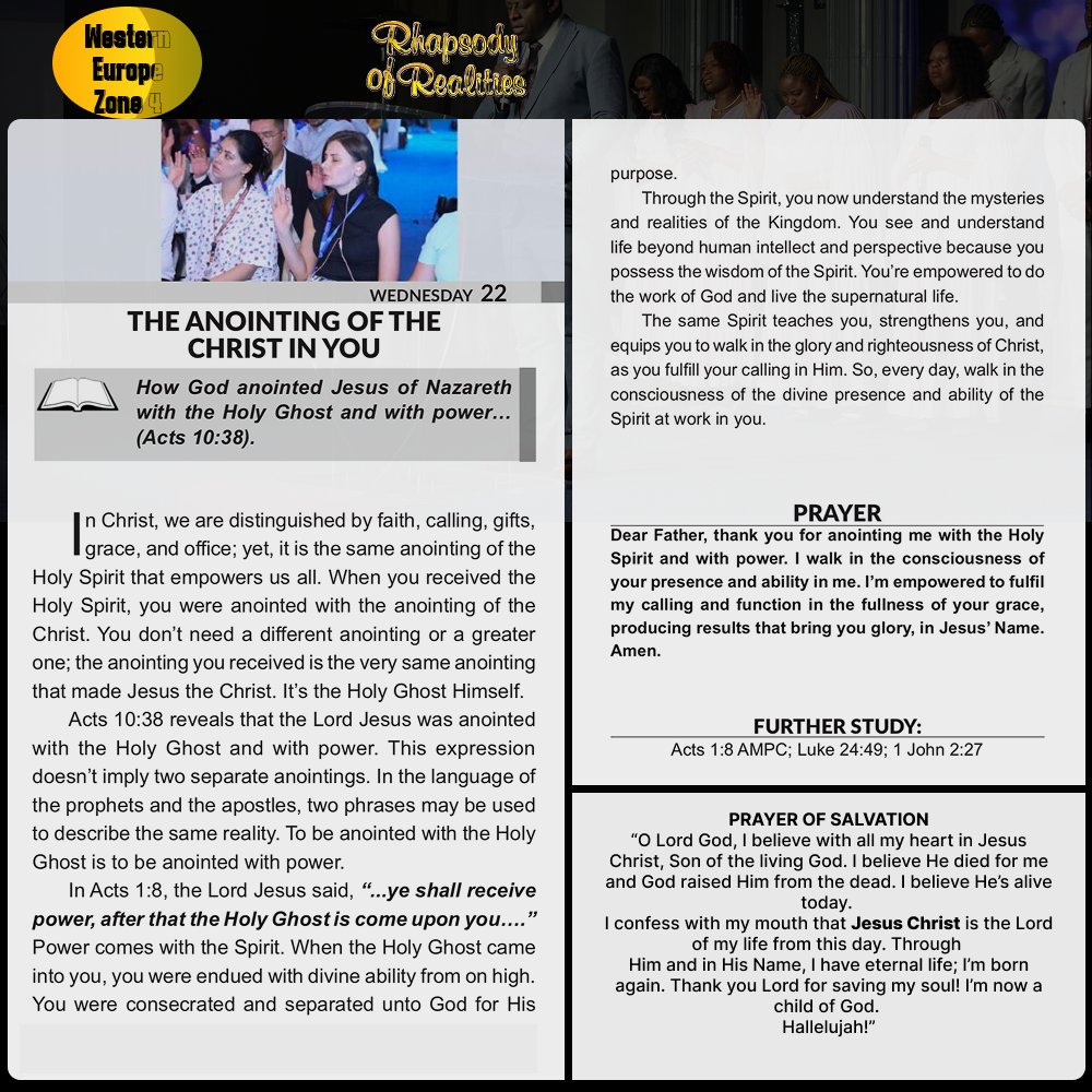 CeFreiburg's tweet image. You carry the same anointing—the Holy Spirit Himself. Walk daily in His power and live the supernatural life.
#HolySpirit #Anointed #ChristianLiving #FaithWalk #RhapsodyOfRealities