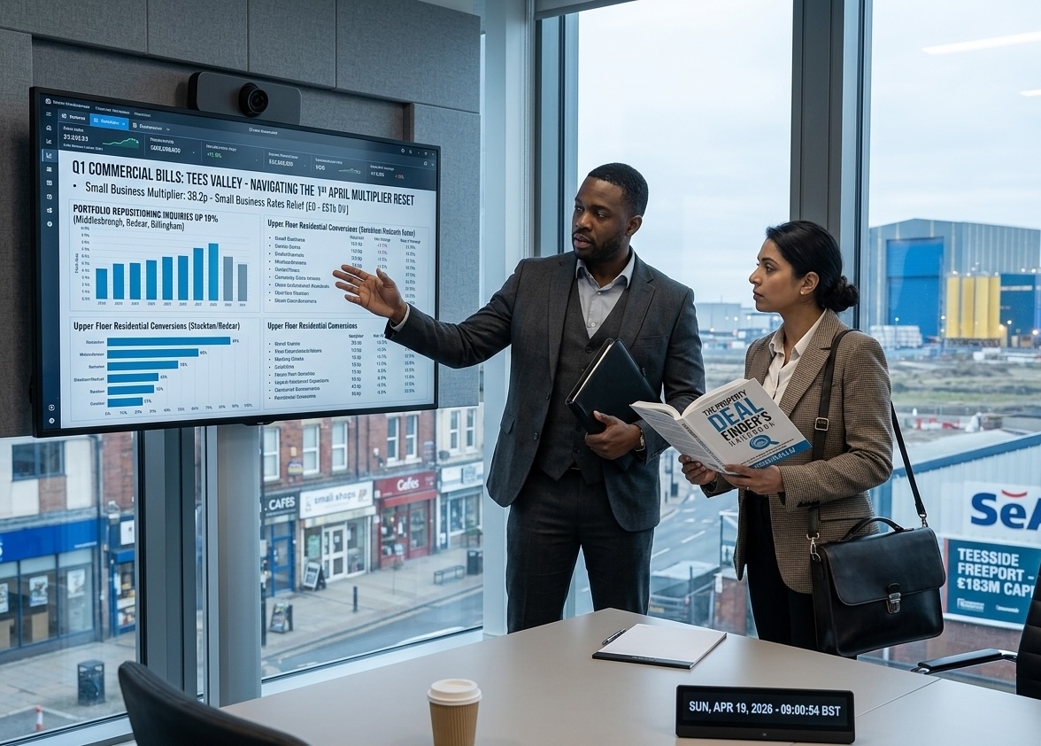KLAPProperty's tweet photo. The 38.2p Multiplier is here! 🏛️📉 The lowest small business rate since 1991 is hitting Q1 bills in #Middlesbrough, #Stockton &amp; #Redcar. This is a massive boost for high-street viability and a huge signal for commercial BRR investors. 🛍️🛠️🤝🏾 #Property #TeesValley https://t.co/rGZSvFsBiC