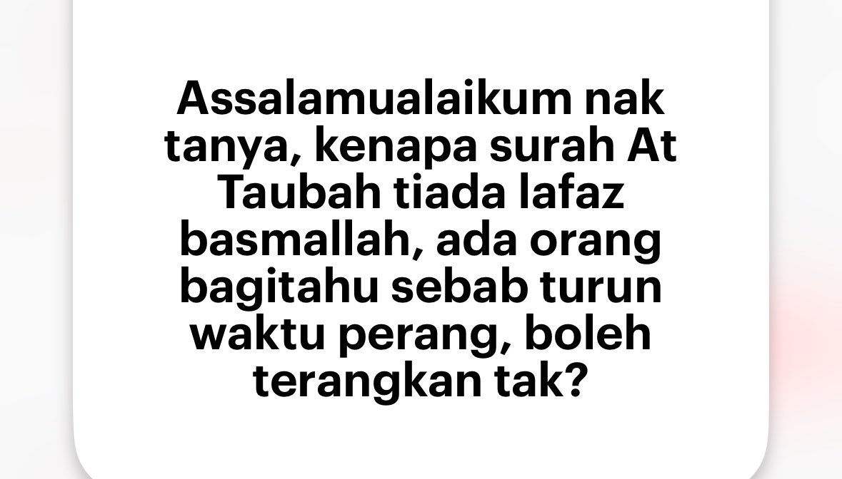 Permulaan setiap surah ada Basmalah kecuali al-Taubah. 

Kenapa?

1. Ibn Abbas, pakar tafsir dalam kalangan para sahabat pun pernah bertanya soalan yang hampir sama kepada Uthman bin Affan. 

Sebab pengumpulan, penyusunan, penyeragaman al-Quran adalah di bawah perintah beliau.