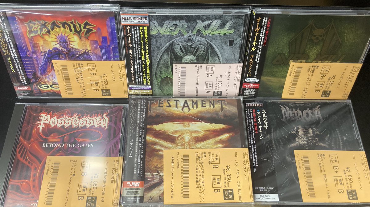 新着中古CD情報💿】 スラッシュメタルの中古CDが100点入荷しました