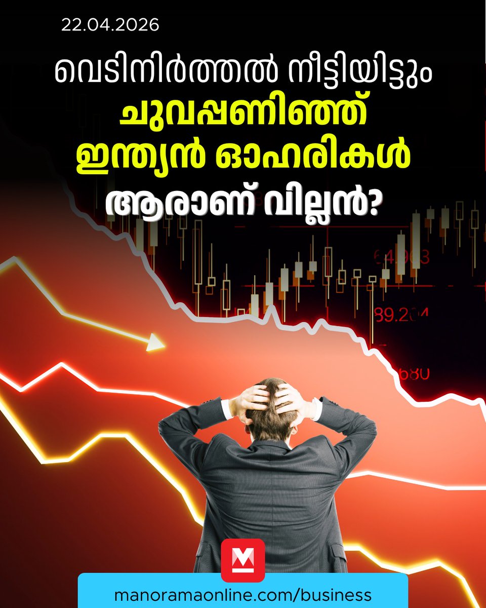 manoramaonline's tweet photo. ഒട്ടേറെ അനുകൂല ഘടകങ്ങളുണ്ടായിട്ടും സെൻസെക്സും നിഫ്റ്റിയും വീണു. എച്ച്സിഎൽ 9% ഇടിഞ്ഞു. കാരണമെന്ത്? #stockmarket #sensex #nifty #manoramaonlinebusiness #businessmanorama #niftyupdate
Read: https://t.co/qU6EG5hBQk https://t.co/vK47Q8lsWr