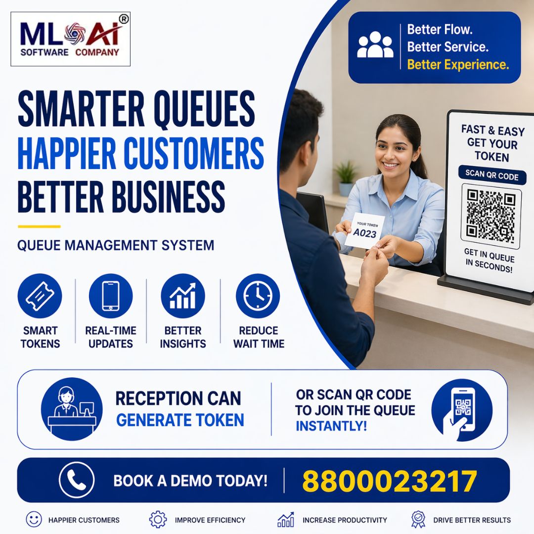 MlaiSolution's tweet image. Queue Management System 

Smarter Queues. Better Experience.
✔ QR-based queue joining
✔ Reception token generation
✔ Reduced wait times &amp;amp; improved efficiency
📞 Book a Demo: 8800023217
mlaisolution.com/queue-manageme…

#QueueManagement #CustomerExperience #MLAISolution