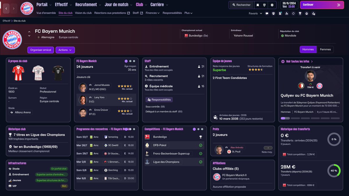 C'est le #MorningBraco ⏰

[S10] #EuropeTour 🇪🇺

Après notre doublé coupe championnat et la finale perdue en <a href="/ChampionsLeague/">UEFA Champions League</a> la première année, place à la jeunesse au <a href="/FCBayern/">FC Bayern München</a> 👀

📺twitch.tv/bracodu88

De bonne heure et de bonne humeur ☕️

#FM26 #FootballManager
