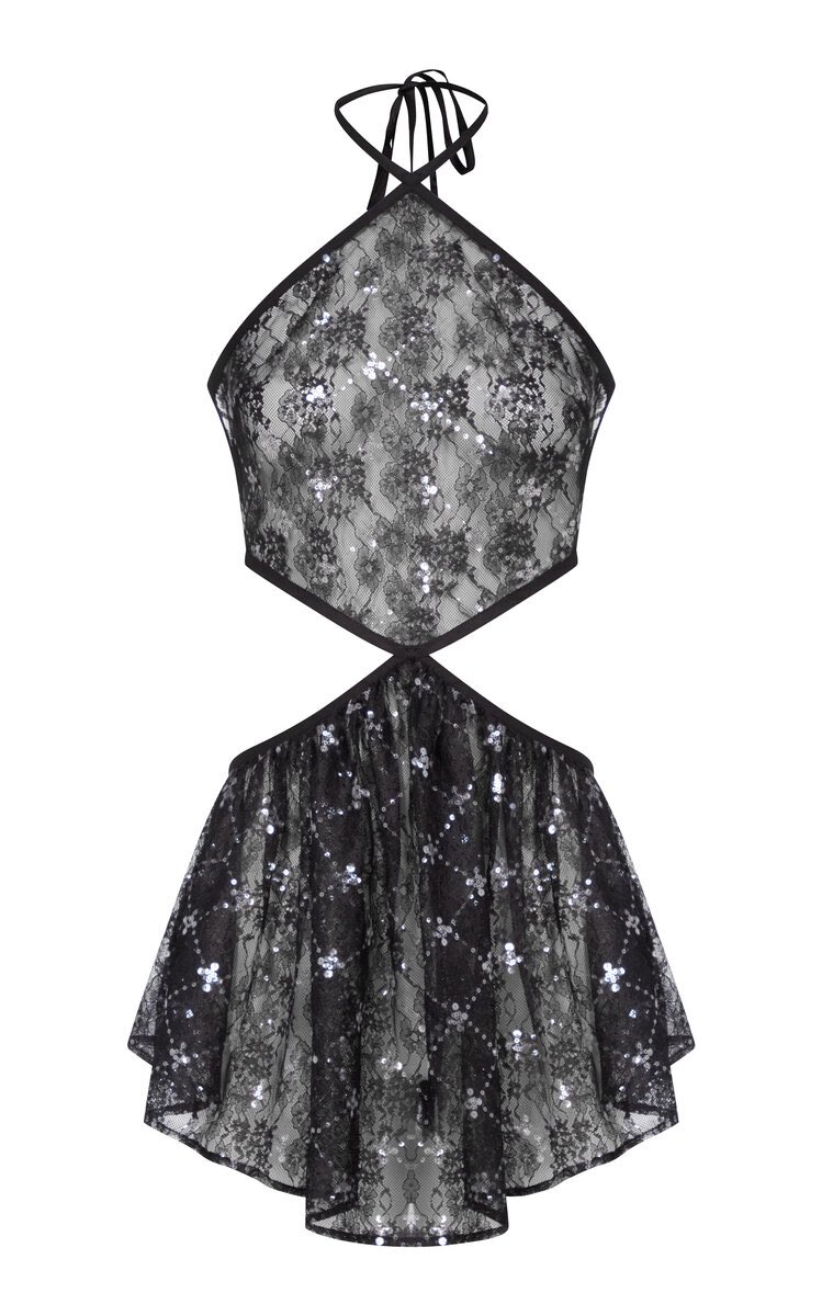 Rosé wearing Ludovic de Saint Sernin - Anne Sequin Cutout Mini Dress | spring - summer ‘26