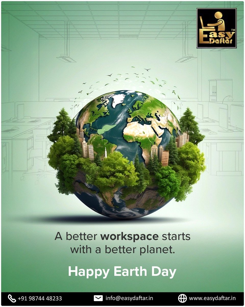 Easydaftar's tweet photo. Better work begins with a better world. 🌍✨

This Earth Day, take a step towards mindful workspaces, conscious choices, and a future that sustains us all.

Build smarter. Work greener. Grow responsibly with Easy Daftar.

[Earth Day, sustainability, green workspace, eco friendly] https://t.co/NbBw37pdGc
