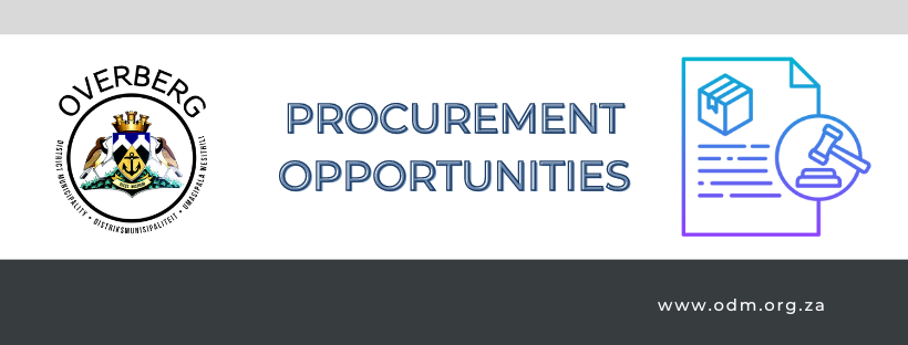OverbergDM's tweet photo. PROCUREMENT NOTICE | QUOTATIONS &amp; TENDERS AVAILABLE

The Overberg District Municipality is currently advertising procurement opportunities.

View full details and bid documents at:
https://t.co/LZE0w72MWg
https://t.co/fDBO0bB8W7

Closing date: 15 May 2026 at 12:00. https://t.co/G7bISIqs4C