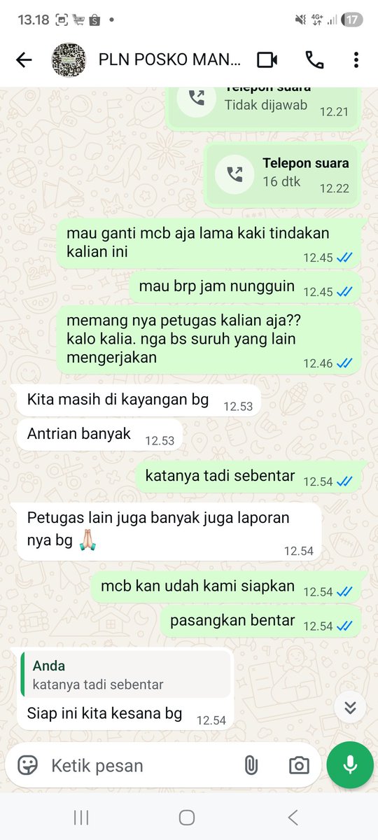 novriandy85's tweet photo. @pln_123 pelayanan petugas kalian sangat lambat, jika dikasi uang baru berak cepat https://t.co/Owrr1yYfSe