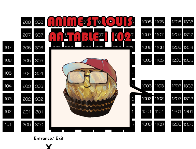 This weekend I'll be at Anime St. Louis!! It'll be my first time attending and visiting Missouri! I wonder if there'll be anyone that follows me~! I'll be at AA table 1102!
Let me know some good places to eat! Hopefully I can try some awesome dishes! 