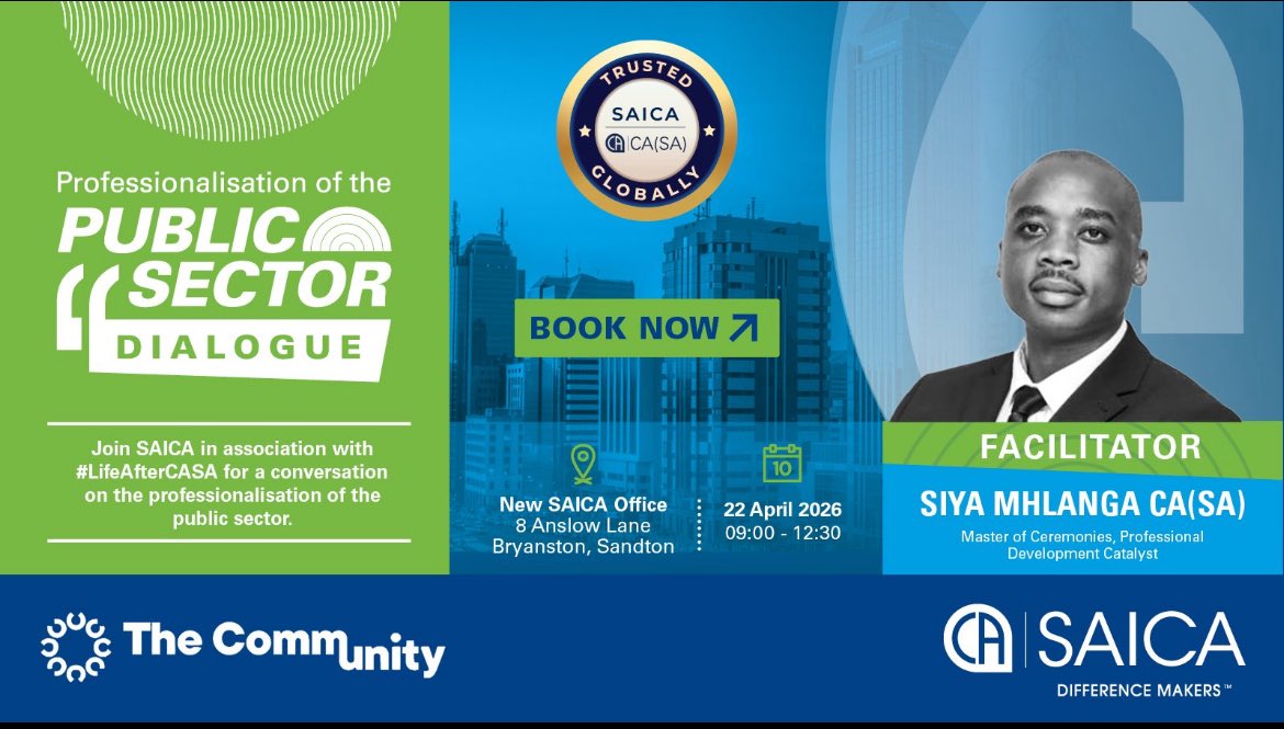 TheCommunityNPO's tweet photo. The day we’ve been building towards is finally here! 🙌

The Community x South African Institute of Chartered Accountants presents the Public Sector Dialogue and we’re ready to engage, connect and be inspired.

Let’s make today count! 💚 #TheCommunity #PublicSector https://t.co/AZY474U3Yu
