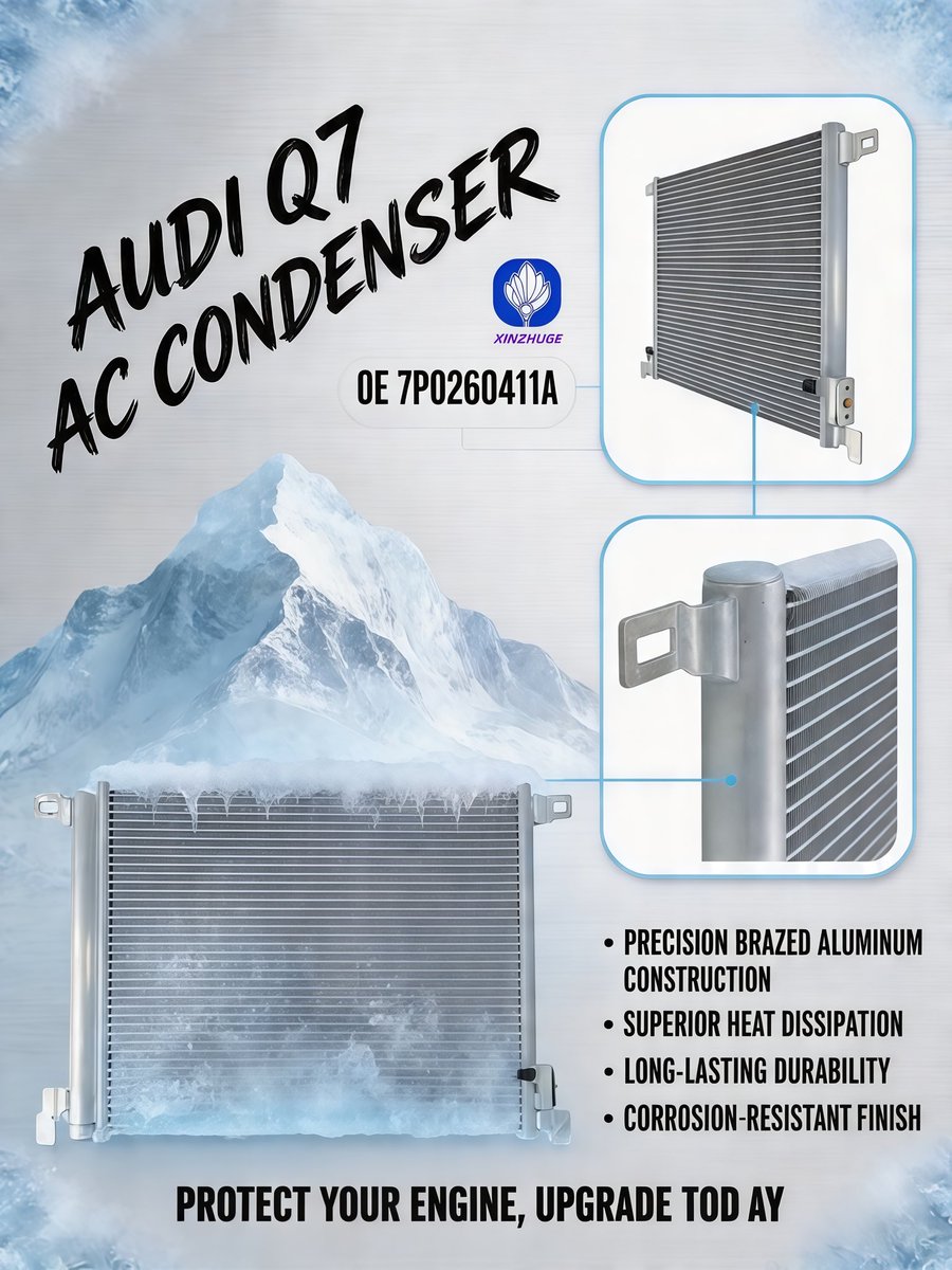 XZG_radiators's tweet image. ❄️ Premium AC condenser for Audi Q7 (OE 7P0260411A)
Full aluminum brazed core, direct OEM fit, max cooling efficiency, durable &amp;amp; anti-corrosion.
Keep your Audi cool, upgrade your AC system today.
#Audi #AutoParts #ACCondenser #CoolingSystem