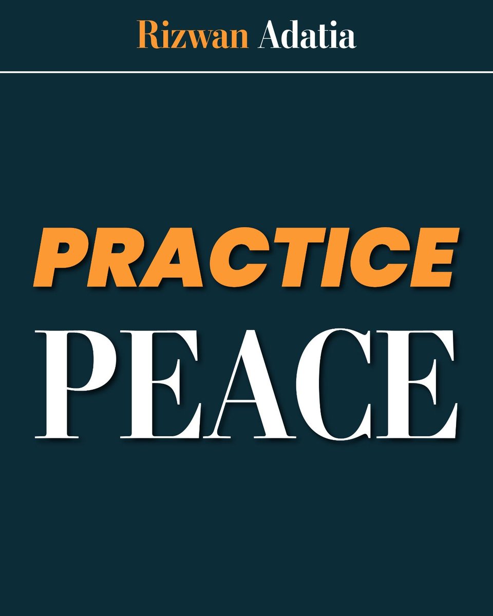 RizwanAdatia's tweet image. Speaking  of peace is easy. 
Practicing it is the real test. 

What does it look like in   your life? #Peace #RizwanAdatia #H4H #HumanforHumans
