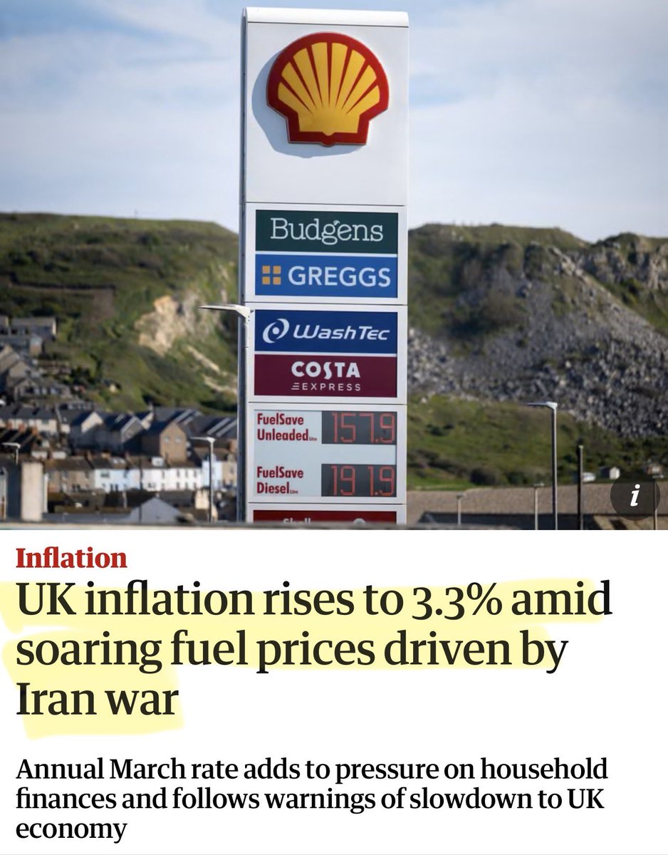 Artemisfornow's tweet image. The government is about to blame the Iran conflict for inflation.

UK inflation isn’t driven by oil alone. Even excluding energy, core inflation is still up around 3.3%

The real pressure is domestic and it’s entirely due to Labours policies.

▪️Council tax rises
▪️Public sector