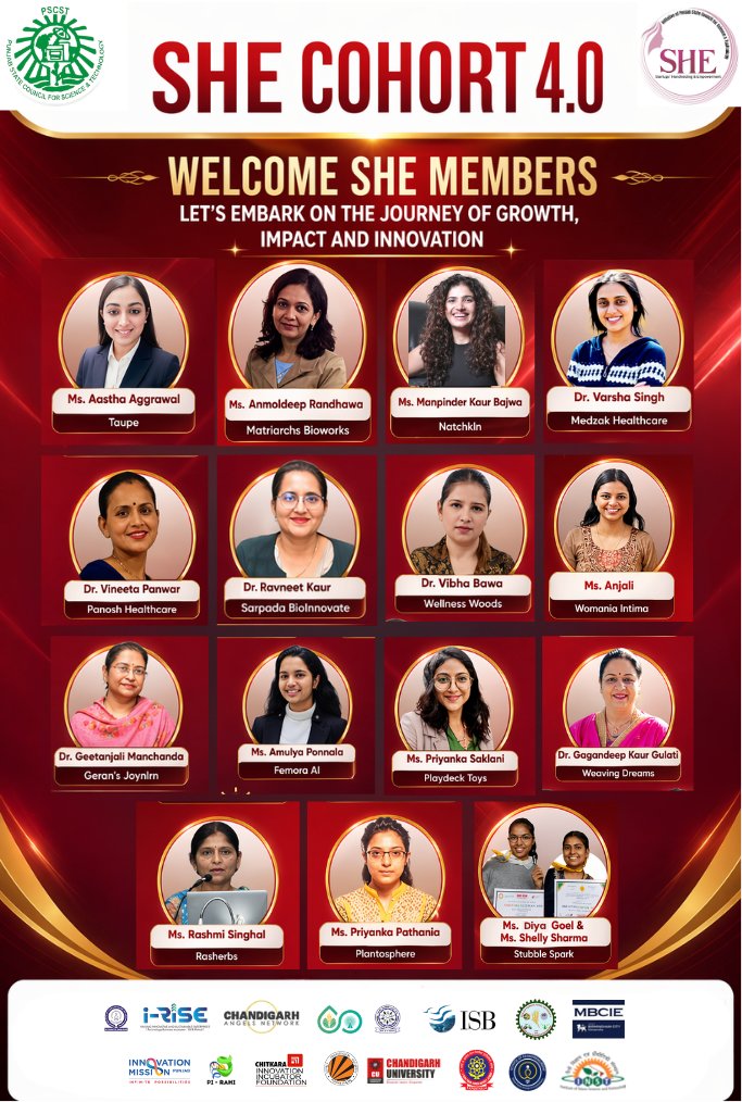 PSCST_GoP's tweet photo. #SHE Initiative is Accelerating Change!
@PSCST_GoP welcomes 4th Cohort of Tech-led Women Startups to growing SHE Network. This Platform empowers visionary women founders through a dynamic network of innovation enablers, supported by @PbGovtIndia @iisermtbi https://t.co/KNk65PhApt