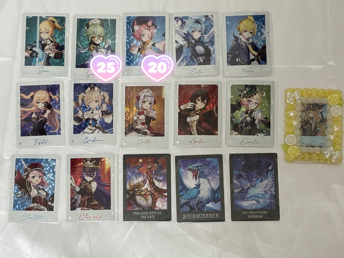 mochi__1105's tweet photo. 〖交換/譲渡〗原神 fes フェス チェキ Bセット

求 ナヴィアor 50円/枚＋送料
譲 画像 (無記載各30)

1部交換譲渡白紙分です、全て手元にあります
大変難しいかと思いますが検索よりお気軽にお声掛けくださいませ✧ https://t.co/Fk4FllQkRn