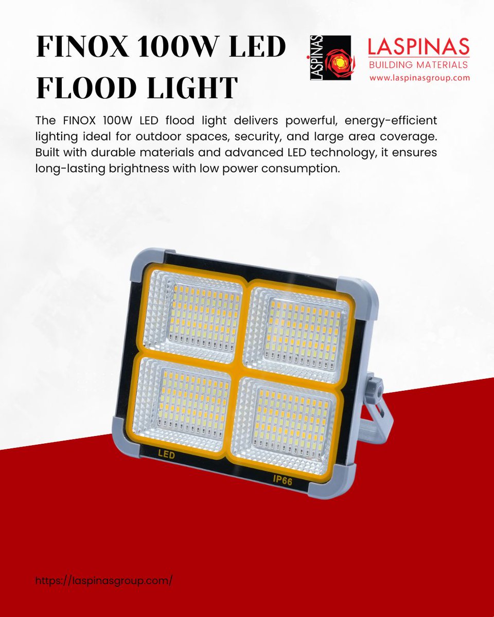 building32440's tweet image. Power meets efficiency 💡
FINOX 100W LED Flood Light delivers bright, reliable outdoor lighting built to last.Available at Laspinas Building Materials

📞 +971 552101366
#FINOX #LEDFloodLight #OutdoorLighting #LEDLights #SmartLighting