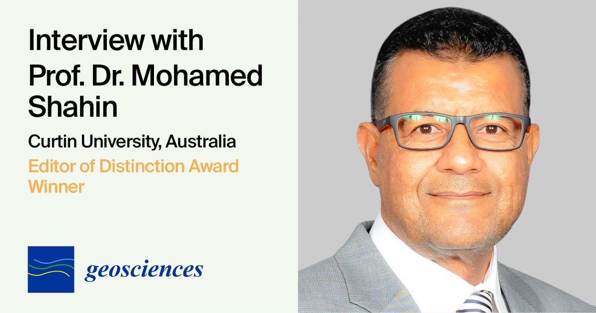 MDPIOpenAccess's tweet image. We are pleased to share an interview with Prof. Dr. Mohamed Shahin—Winner of the @Geosciences_OA (ISSN 2076-3263) Editor of Distinction Award.

See the full interview: brnw.ch/21x1Ou2

#MDPI #OpenAccess #Geosciences #MDPIAwardWinner