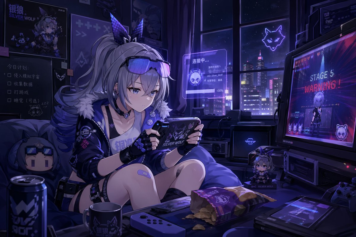 Silver Wolf Gaming Character Art