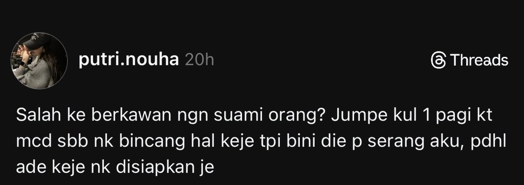 kerja apa yang penting sangat sampai tak boleh tunggu esok? why kena jumpa “suami orang” pukul 1 pagi kat mcd?
