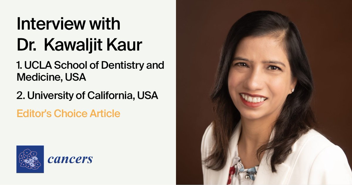 Cancers_MDPI's tweet image. 🥳Excited to share an #interview with the Author of #Editor’s Choice Article—Dr. Kawaljit Kaur, titled "Supercharged #NaturalKiller (sNK) Cells Inhibit Melanoma Tumor Progression and Restore Endogenous NK Cell Function in Humanized BLT Mice."

📖Read more: mdpi.com/journal/cancer…