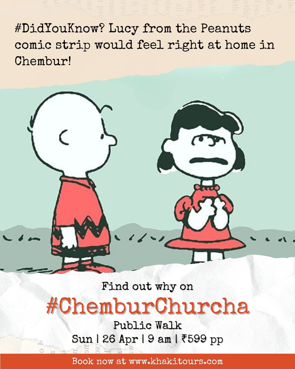 Khaki_Tours's tweet image. Uncover stories of the Chembur garden suburb, a world away from its ‘gas chamber’ reputation, only on our #ChemburChurcha Public Walk.

📍Sun | 26 Apr | 9 AM 

Price: ₹599 pp

➡️Book now at: bit.ly/4vICYB0

Pic: Charles M Schulz

#Chembur #Bombay #Mumbai #History