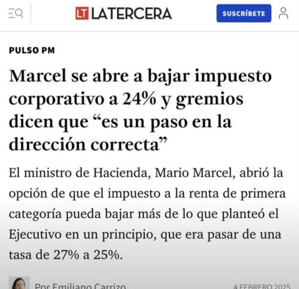 Estoy confundido. 
Cuando Marcel, e incluso el expresidente <a href="/GabrielBoric/">Gabriel Boric Font</a> se abrieron a bajar el impuesto corporativo ahí, justo ahí, el argumento que la rebaja favorecía al 1% más rico nunca apareció como análisis, en los mismos que hoy lo utilizan como caballito de batalla.
