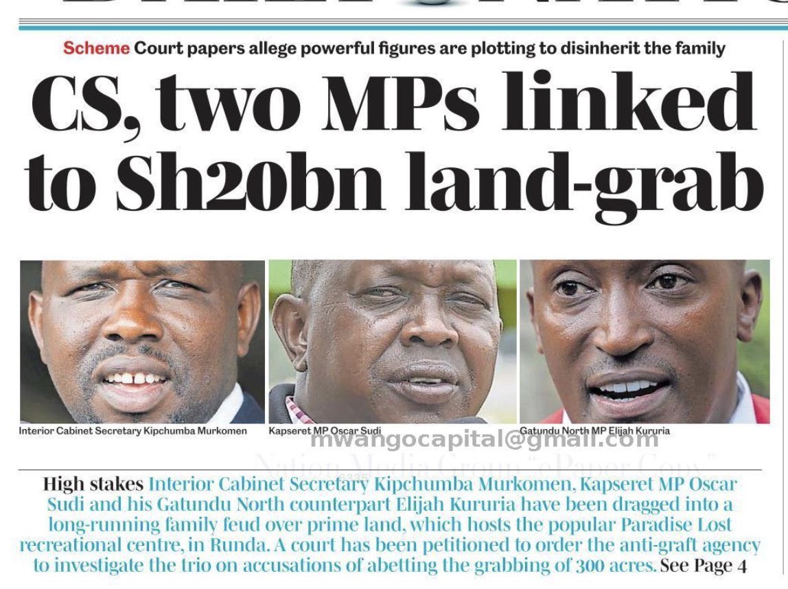 This is why the presidency should be rotational,we cannot have Kalenjins and Kikuyus looting everything in this country. Turkanas and Njemps deserve to eat too. On a serious note though, I really hope that one day we shall have a president whose top agenda is reclaiming all the