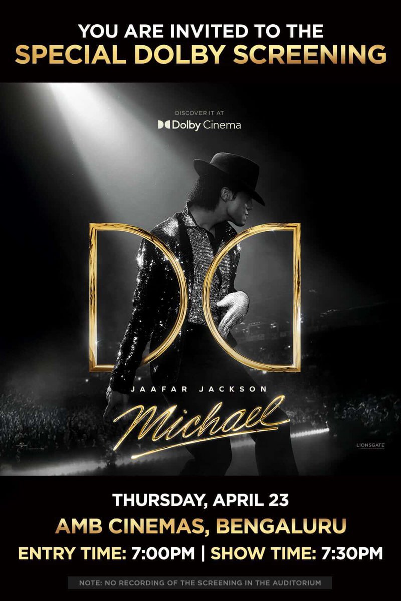 Your boy is going to special dolby screening #michaelthemovie
