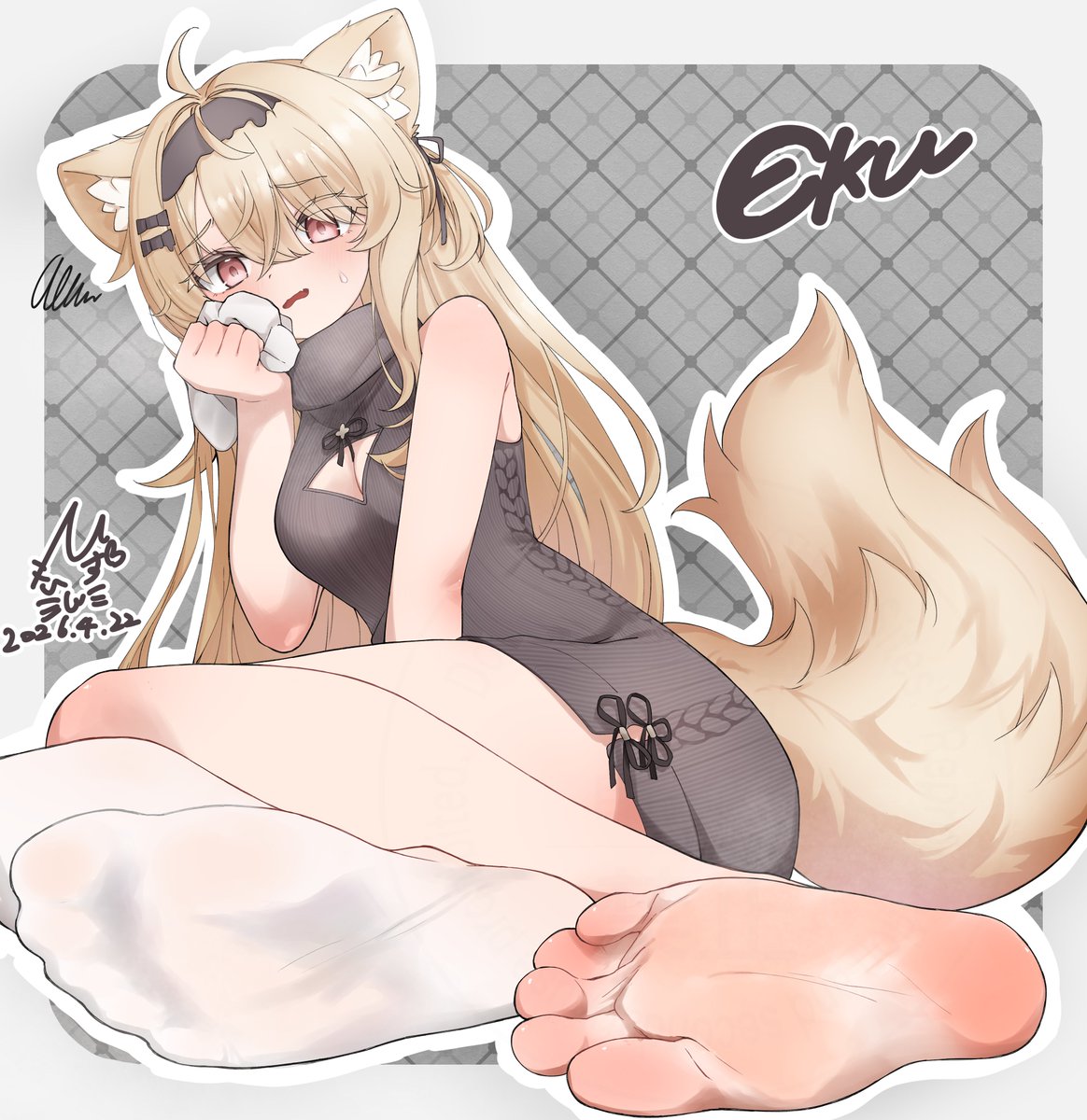 Ashiurakyou's tweet photo. えっ…ちょっと臭う…？
エクちゃんの足裏です
#VRChat 
#Eku3D
#Feet https://t.co/U8laau1qe5