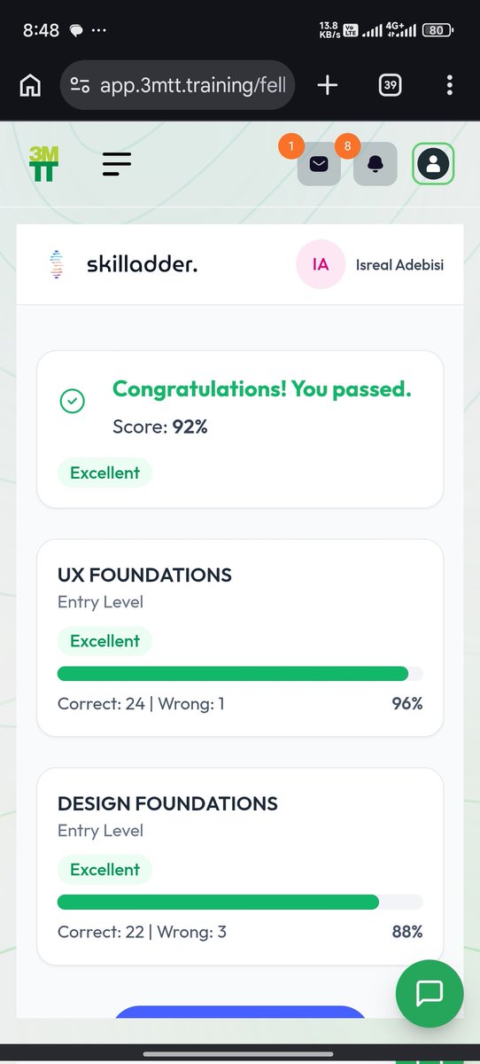 I scored 92% in my <a href="/3MTTNigeria/">3MTT Nigeria</a> UI/UX entry exam, I think I am bit rusty 😂🥺