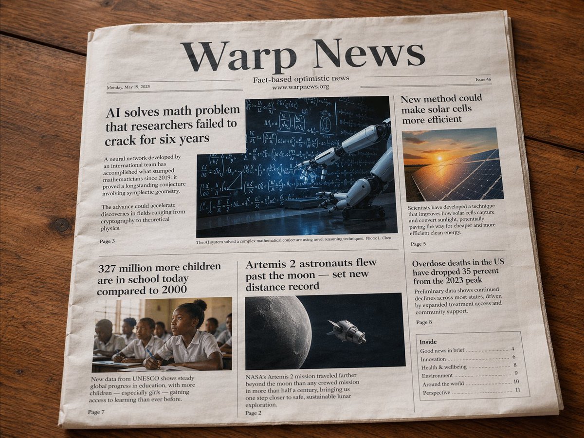 MathiasSundin's tweet photo. OpenAI has now cracked text in images.

The news items in this image, including both headlines and intros, are pulled directly from the Warp News website. https://t.co/zZP3hR5uBM