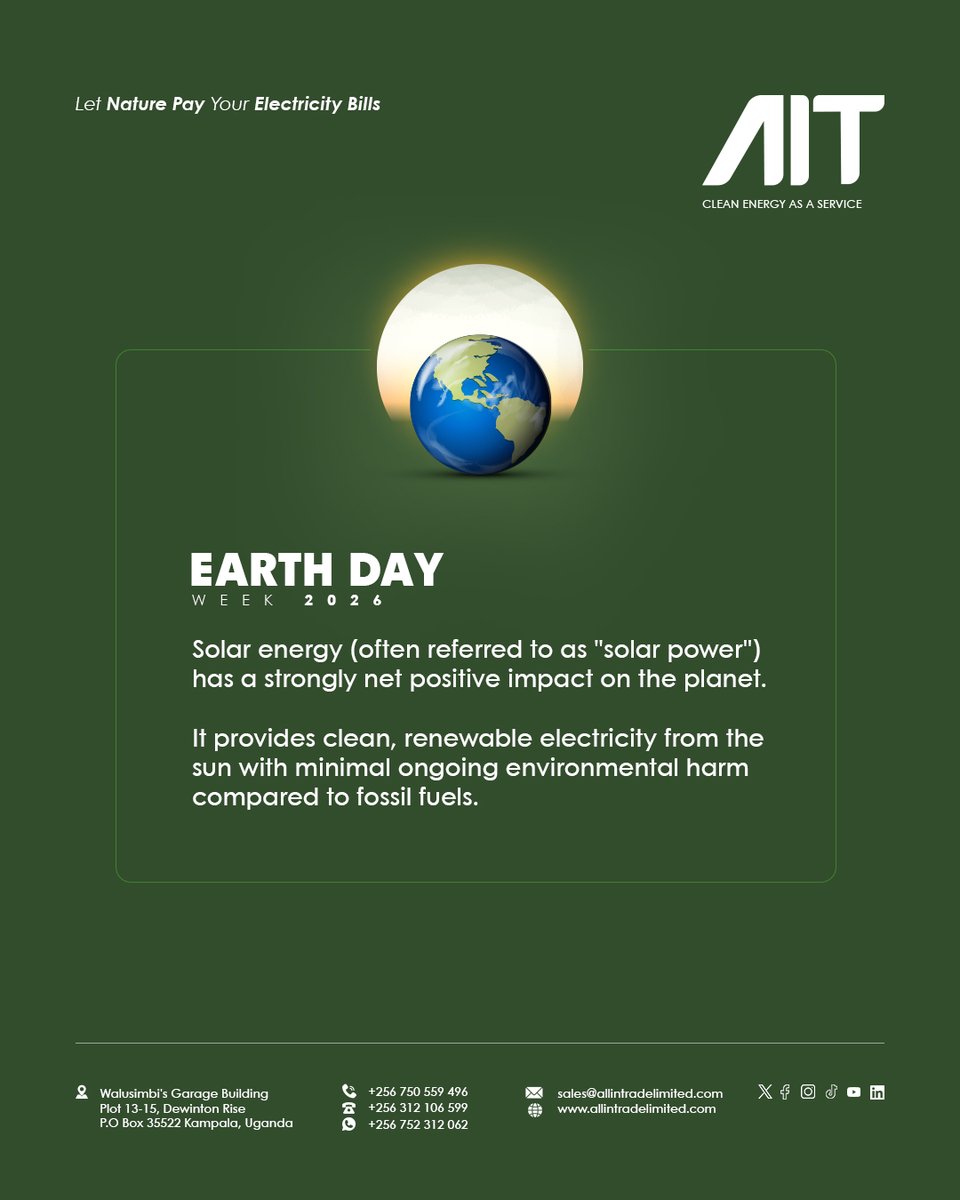 Allintrade's tweet photo. Happy Earth day from AIT
"Our Power, Our Planet"  
#EarthDay2026 #AITCleanEnergy  #OurPowerOurPlanet https://t.co/oGwb6HEDMm