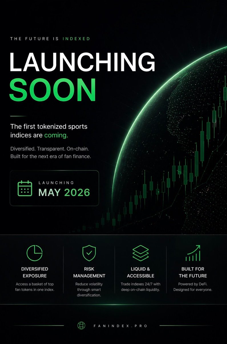 FanIndexes's tweet image. Fan Tokens have unlocked a new form of digital engagement.

The next step is building the financial infrastructure around them.

Today, investing in Fan Tokens means picking individual teams, taking concentrated risk, and managing volatility on your own.

Traditional finance