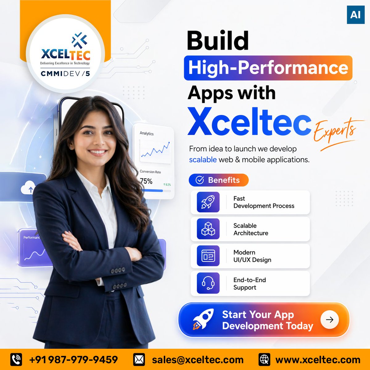 XcelTec's tweet image. Build high-performance apps with XcelTec
From idea to launch, we create scalable, user-friendly web &amp;amp; mobile solutions designed for growth.
Fast. Future-ready. Reliable.

Start your journey 
 xceltec.com
+91 987-979-9459

#AppDevelopment #WebDevelopment #TechSolutions