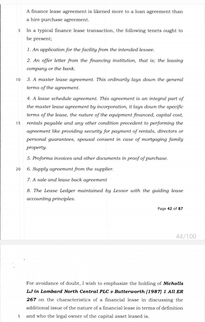 SilverKayondo's tweet image. The Supreme Court of #Uganda has given guidance on #finance leasing.

For a while now, there has been jurisprudential confusion on operating and financial (capital) leases on one hand and hire purchase on the other.

#Credit #leasing #HirePurchase #banking