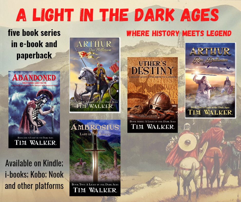 timwalker1666's tweet photo. @KindlePromos A Light in the Dark Ages 5-book series connects Roman Britain to the story of Arthur in a seamless narrative based on slender historical sources.
#kindle paperback &amp; hardback:
https://t.co/7s6Wgv7QDQ
Other platforms - #iBooks #Kobo #nook:
https://t.co/tzbhM9r6Eb

#arthurianlegend https://t.co/3bPl1QLHQG
