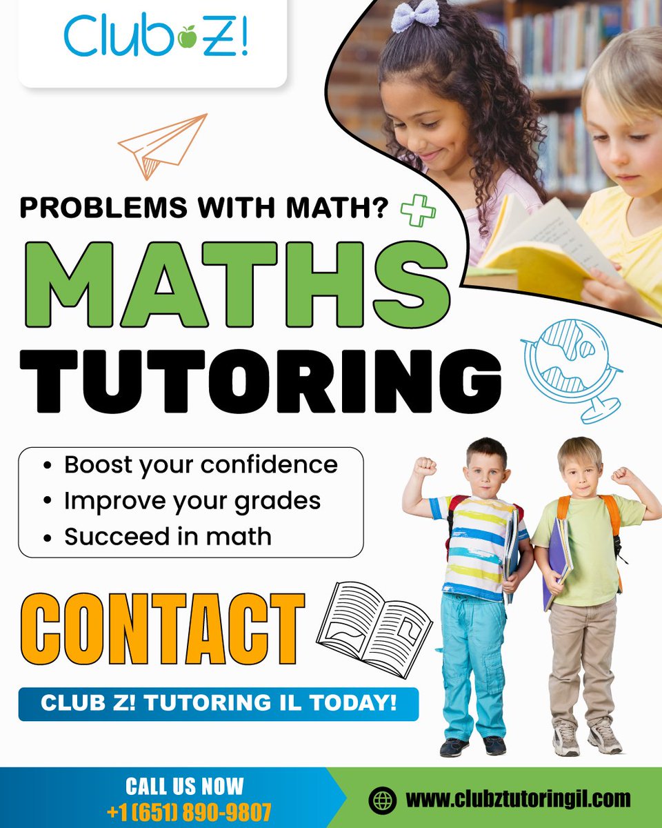 clubztutoringil's tweet image. Say goodbye to math struggles and hello to A+ confidence! 📖
Personalized tutoring that actually works—because every child deserves to shine. 

#ClubZtutoringIL #MathTutoring #StudentSuccess #LearnWithEase #StudyTime #EducationFirst #BrightFuture #SchoolSuccess #ConfidenceBoost