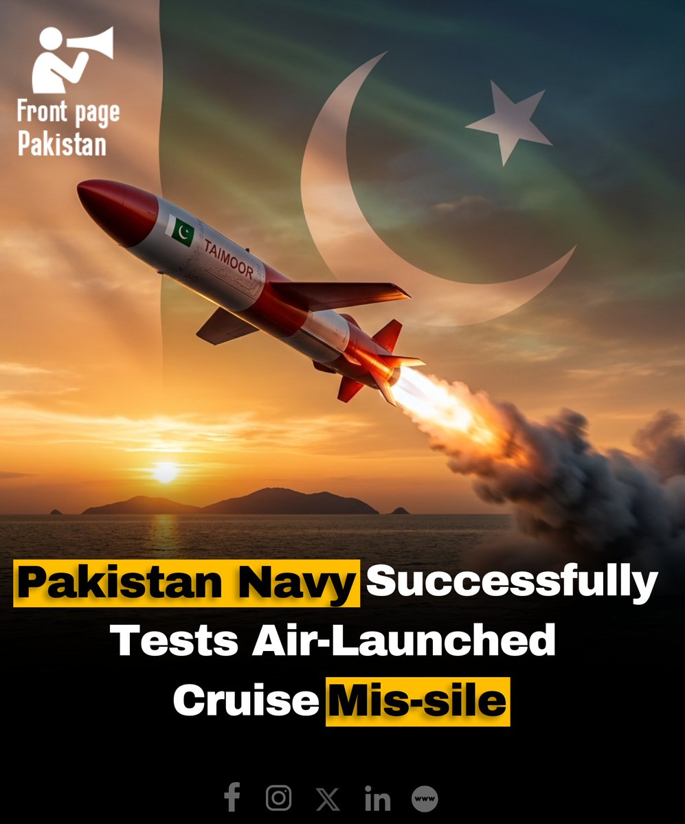 FrontPak9's tweet image. Pakistan Navy, Successfully Tests
A!r-Launc-hed Cru!se, Mis-s!le.

#PakistanNavy #successfully #Tested #pakistan