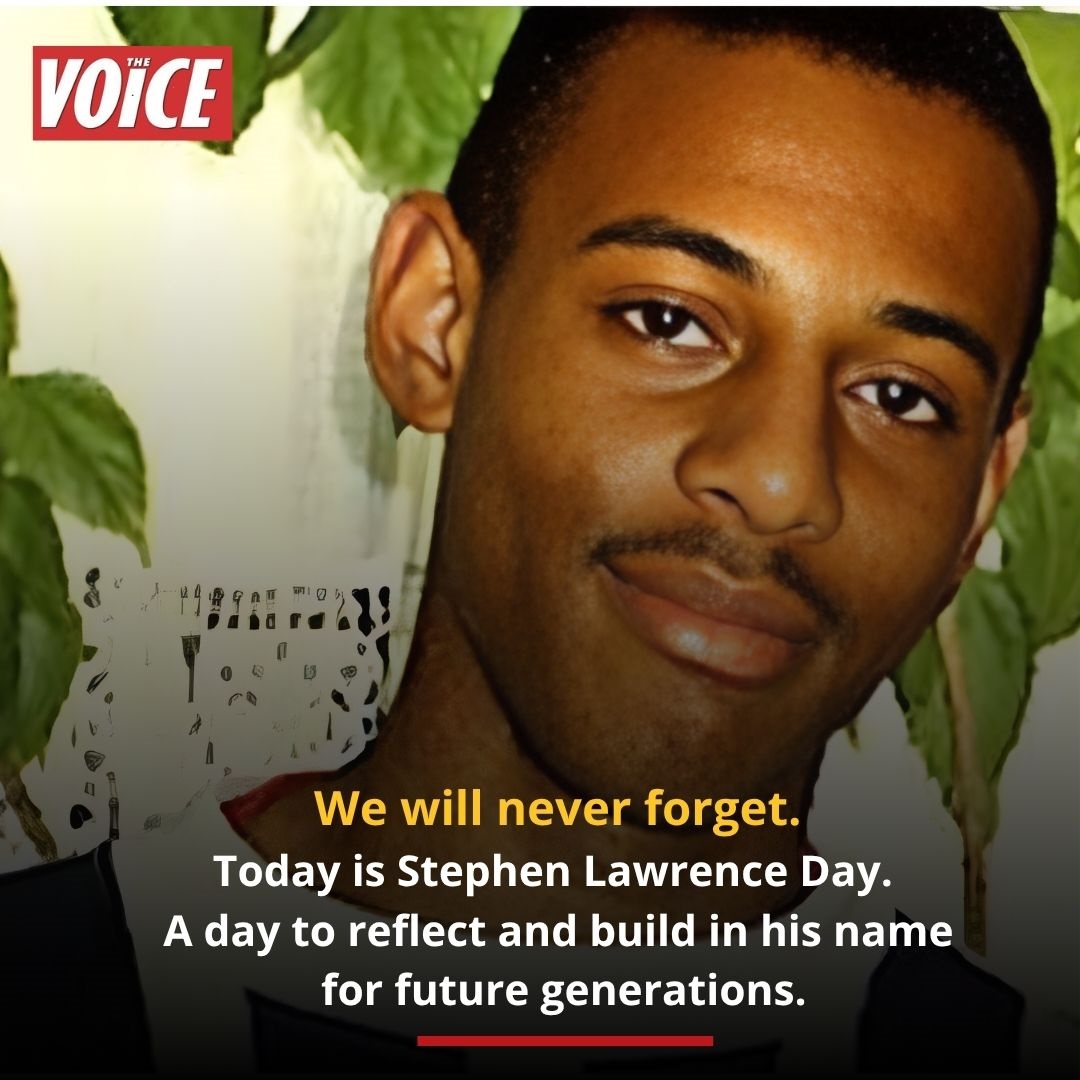 TheVoiceNews's tweet image. Today, April 22 is Stephen Lawrence Day.🖤

33 years ago in 1993, Stephen at just 18 years was stabbed to death in a racist attack in Eltham, south east London. 🙏🏾

Today, we reflect on this death but more importantly we stand with his family and the Stephen Lawrence foundation