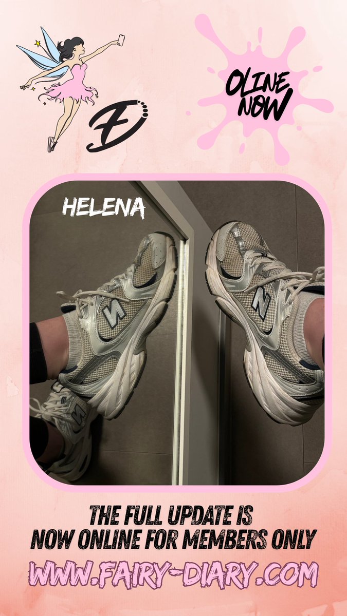 fairy_diary_com's tweet photo. Yesterday's member updates are now exclusively online in the member area 🥳Various pictures of Selina from the last few days and a new outfit from Helena with her New Balance sneakers and white sneaker socks 😍 #fairydiary #fairy #diary #feetmodel #sockmodel #shoemodel #whitesocks #sneakersocks