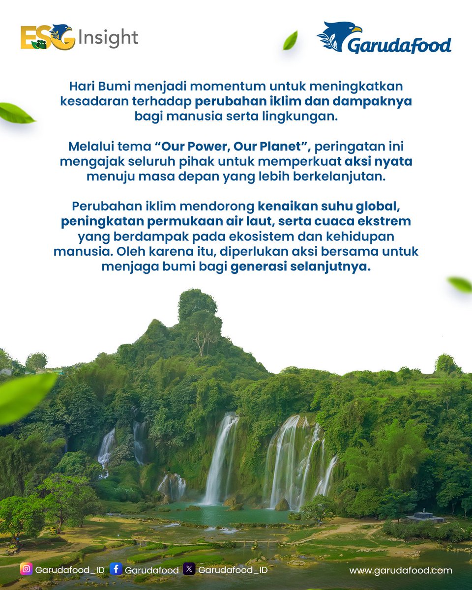GarudaFood_ID's tweet image. Hari Bumi mengingatkan kita: krisis iklim berdampak pada semua manusia &amp;amp; alam, hari ini juga. 
Mulai dari langkah kecil, bersama kita bisa jaga masa depan berkelanjutan.
Our Power, Our Planet. Setiap aksi berarti.

#EarthDay2026 #OurPowerOurPlanet #ClimateChange #Sustainability