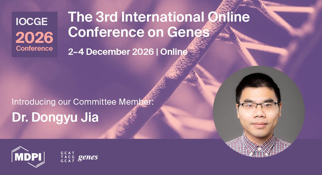 Genes_MDPI's tweet image. Welcome Dr. Dongyu Jia, Kennesaw State University, USA, as a Committee Member of #IOCGE2026–the 3rd International Online Conference on Genes (Online | 2–4 December 2026)!
Details: sciforum.net/event/IOCGE2026

#MDPIConference #openaccess #genes #genetics #drosophilamelanogaster