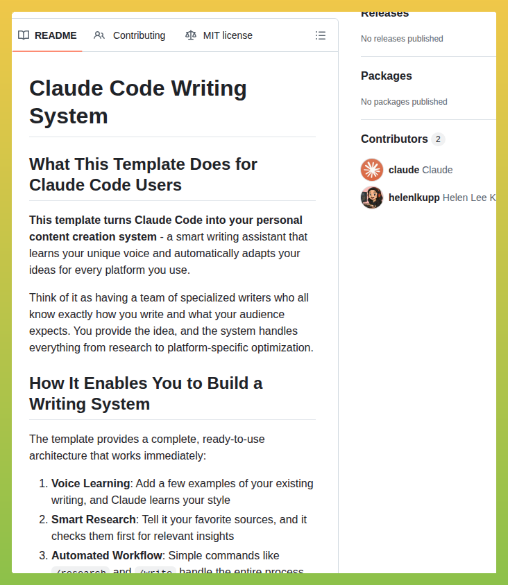 Personal content creation system for Claude Code https://t.co/Twbpo6ljzh