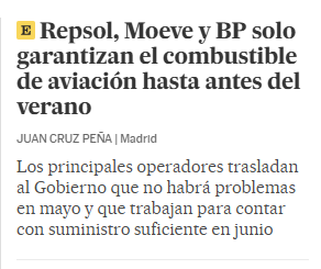 Ups, pero si España tiene una capacidad enorme para "fabricar" queroseno, ¿cómo es posible?